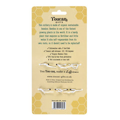 Bee Print Bamboo Cutlery Set