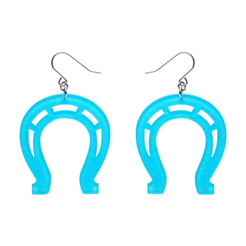 Horseshoe Glitter Resin Drop Earrings - Erstwilder My Little Pony
