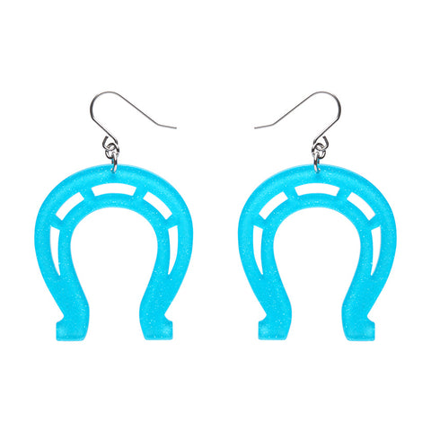 Horseshoe Glitter Resin Drop Earrings - Erstwilder My Little Pony