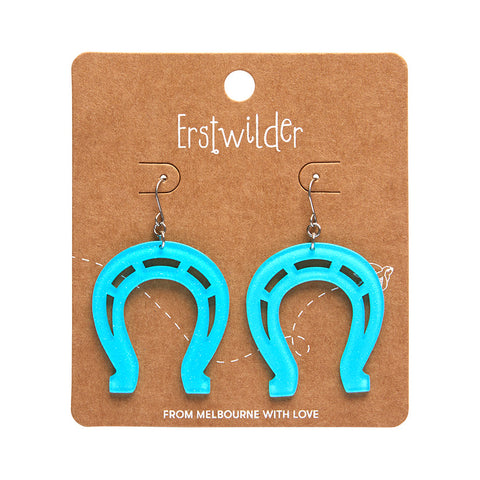 Horseshoe Glitter Resin Drop Earrings - Erstwilder My Little Pony
