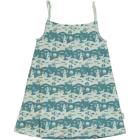 Children's Ocean Landscape Spaghetti Dress - Maxomorra (Last Available)