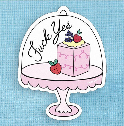 Fuck Yes Cakes Large Vinyl Sticker - Punky Pins