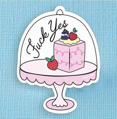 Fuck Yes Cakes Large Vinyl Sticker - Punky Pins