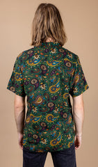Forest Green Paisley Short Sleeve Shirt - Run & Fly