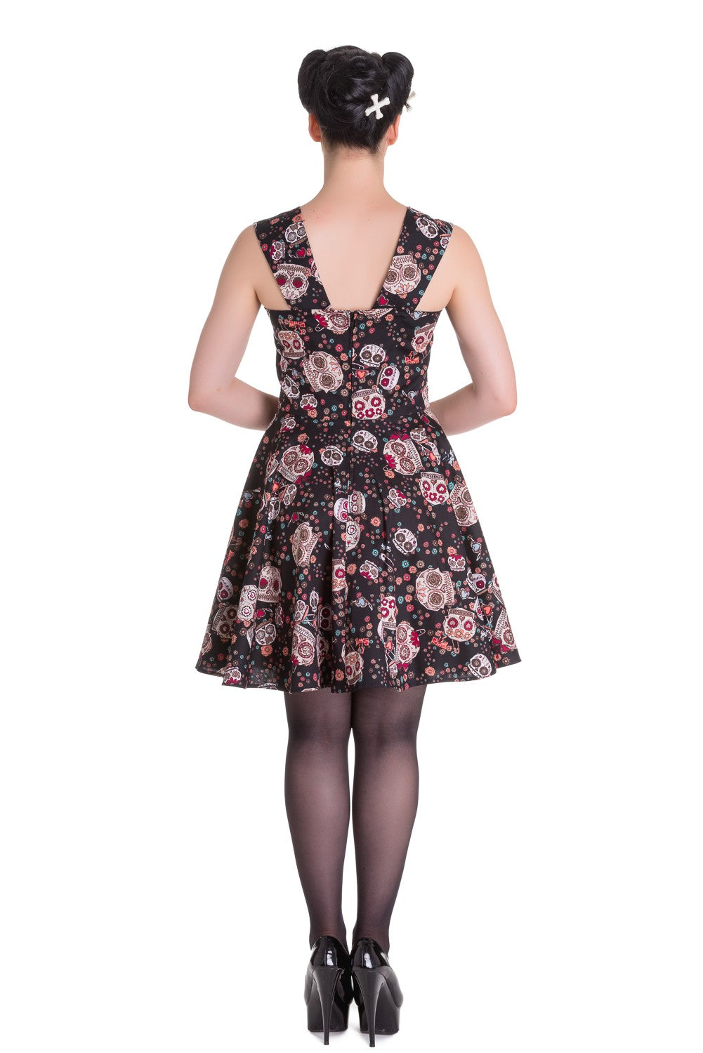 Idaho Black Sugar Skull Mini Dress - Hell Bunny (Last Available)