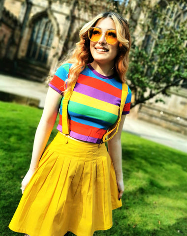 Rainbow Stripe Cotton T-Shirt - Dangerfield