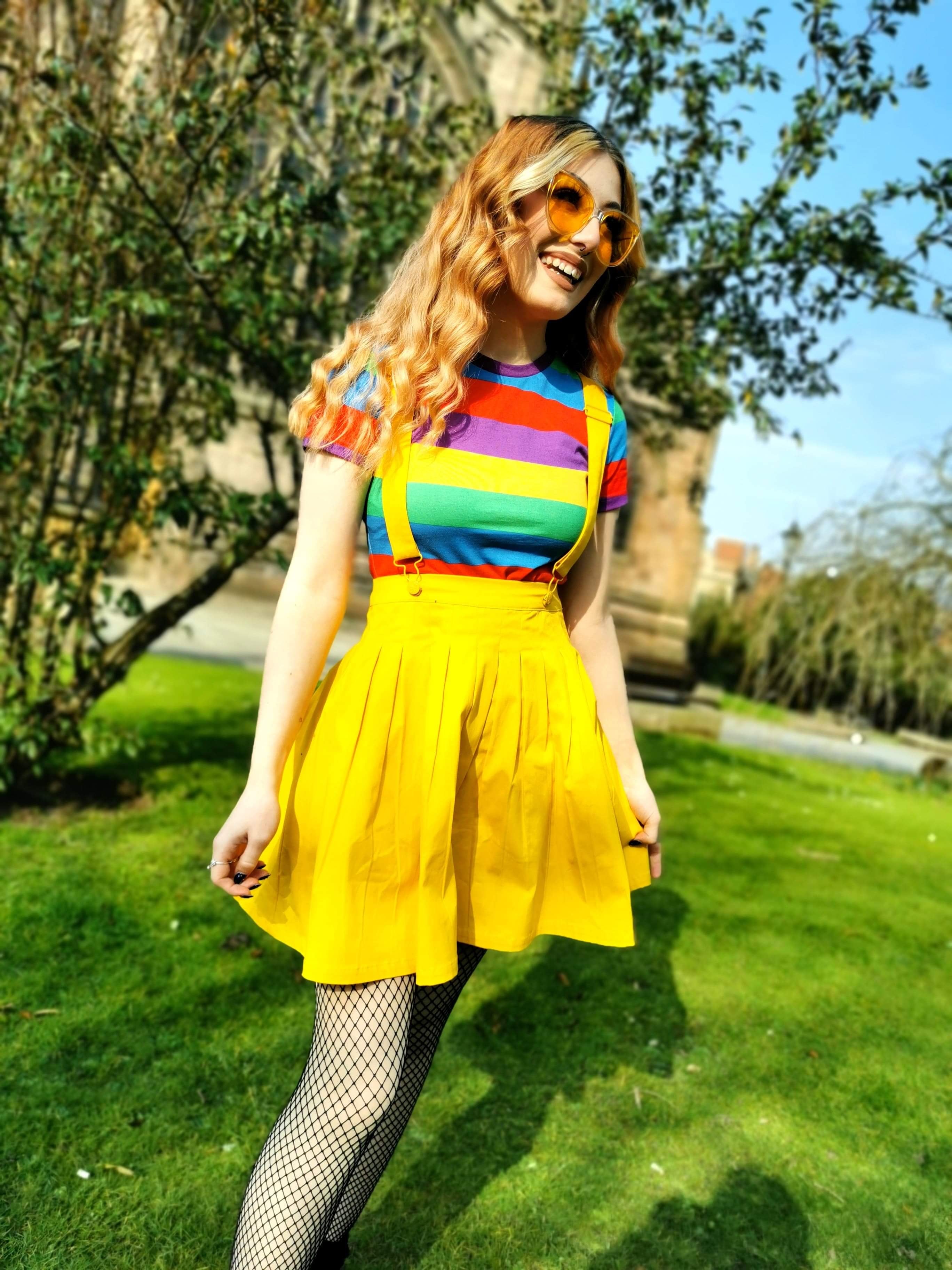 Rainbow Stripe Cotton T-Shirt - Dangerfield