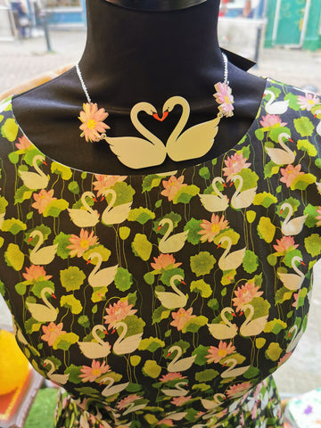 Swan Floral Tea Party Dress - Run & Fly (Last Available)