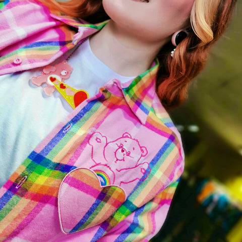 Care Bears Cheer Bear Flannel Shirt - Cakeworthy