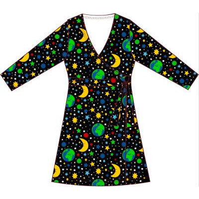Adult's Mother Earth Black Organic Wrap Dress - Duns Sweden