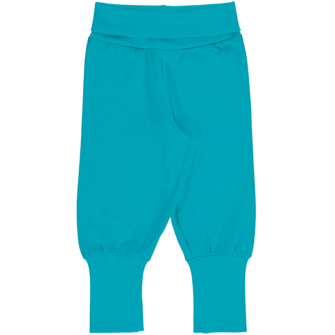 Children's Turquoise Rib Pants Trousers - Maxomorra