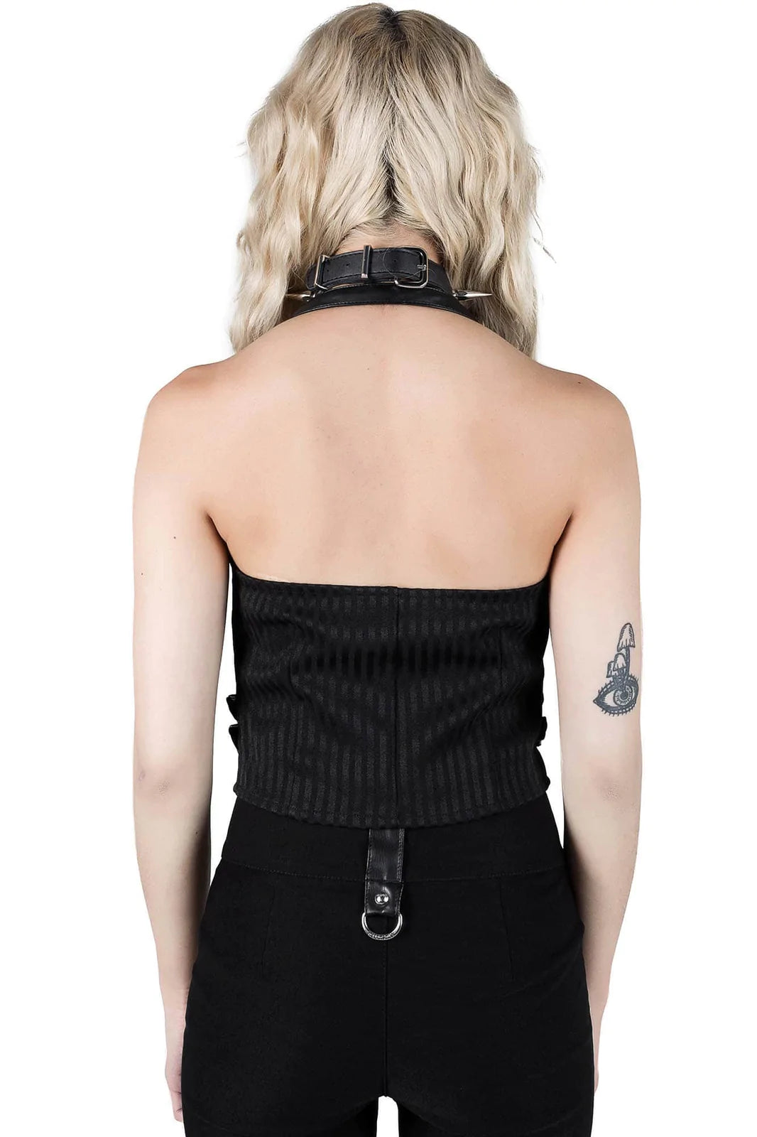 Ravana Pinstripe Cross Vest Top - Killstar