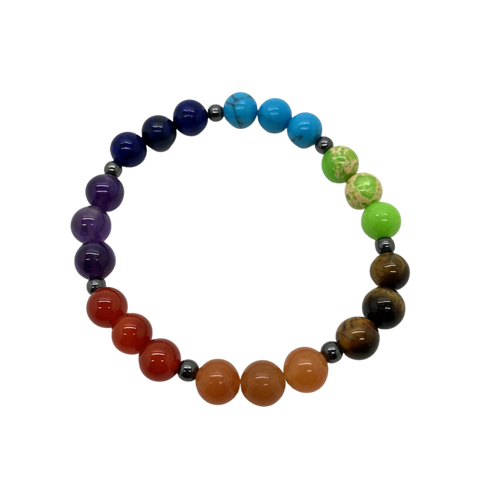 Beaded Chakra Gemstone Stretch Bracelet 57mm