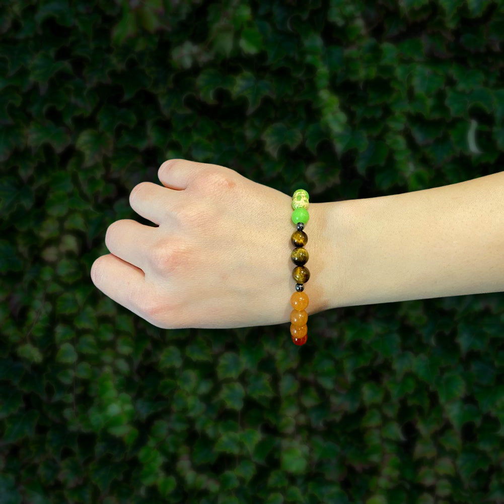 Beaded Chakra Gemstone Stretch Bracelet 57mm