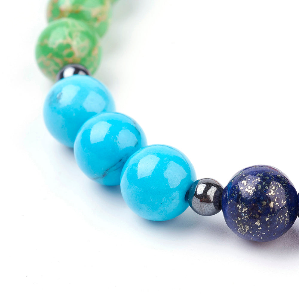 Beaded Chakra Gemstone Stretch Bracelet 57mm