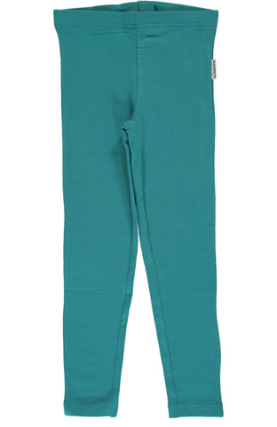 Children's Soft Green Petrol Leggings - Maxomorra (Last Available)