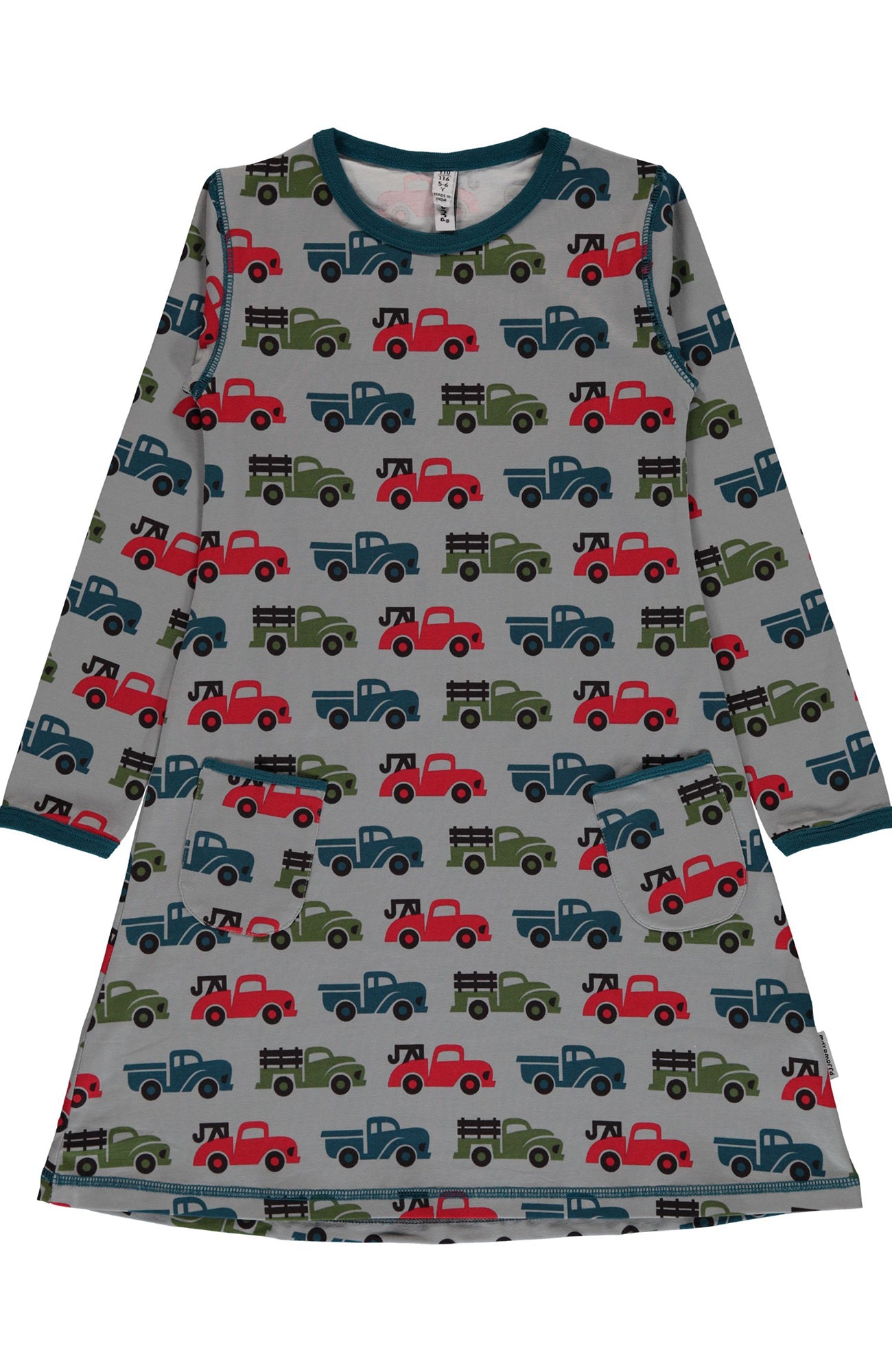 Children's Truck Long Sleeved Dress - Maxomorra