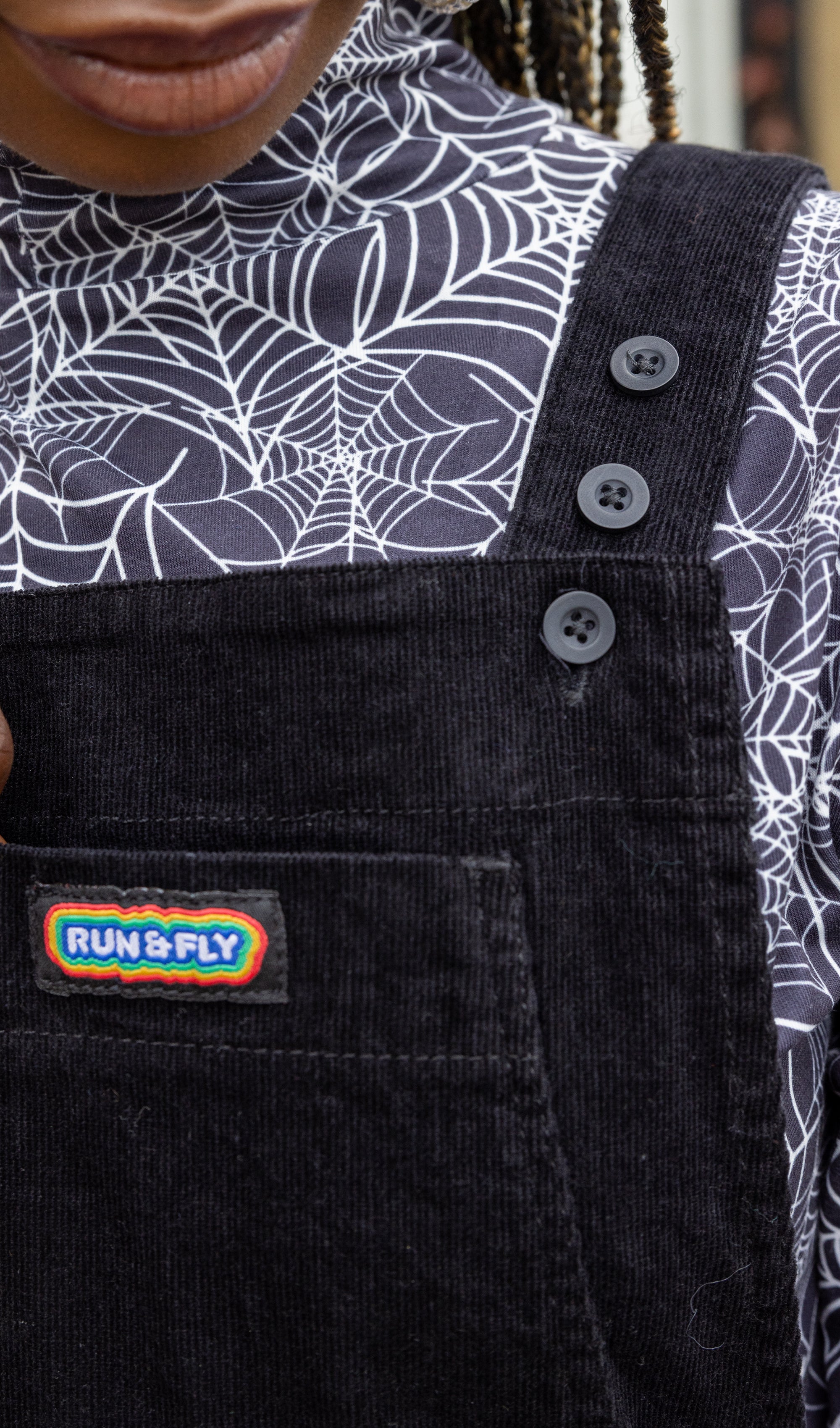 Black Long Pinafore - Run & Fly