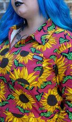 Red Sunflower Twill Boiler Suit - Run & Fly