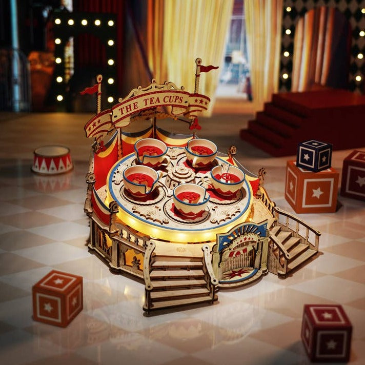 Electro-Mechanical Wooden Puzzle: Tilt-A-Whirl - Hands Craft