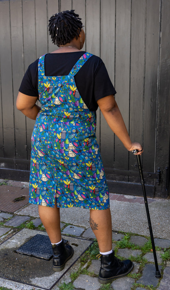 Katie Abey Crystal Critters Twill Long Pinafore - Run & Fly