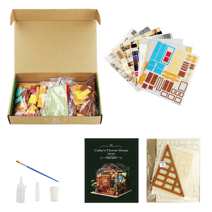 DIY Miniature House Kit: Cathy's Flower House - Hands Craft