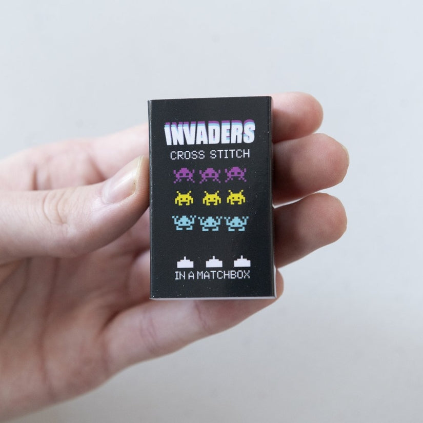 Invaders Mini Cross Stitch Kit In A Matchbox - Marvling Bros
