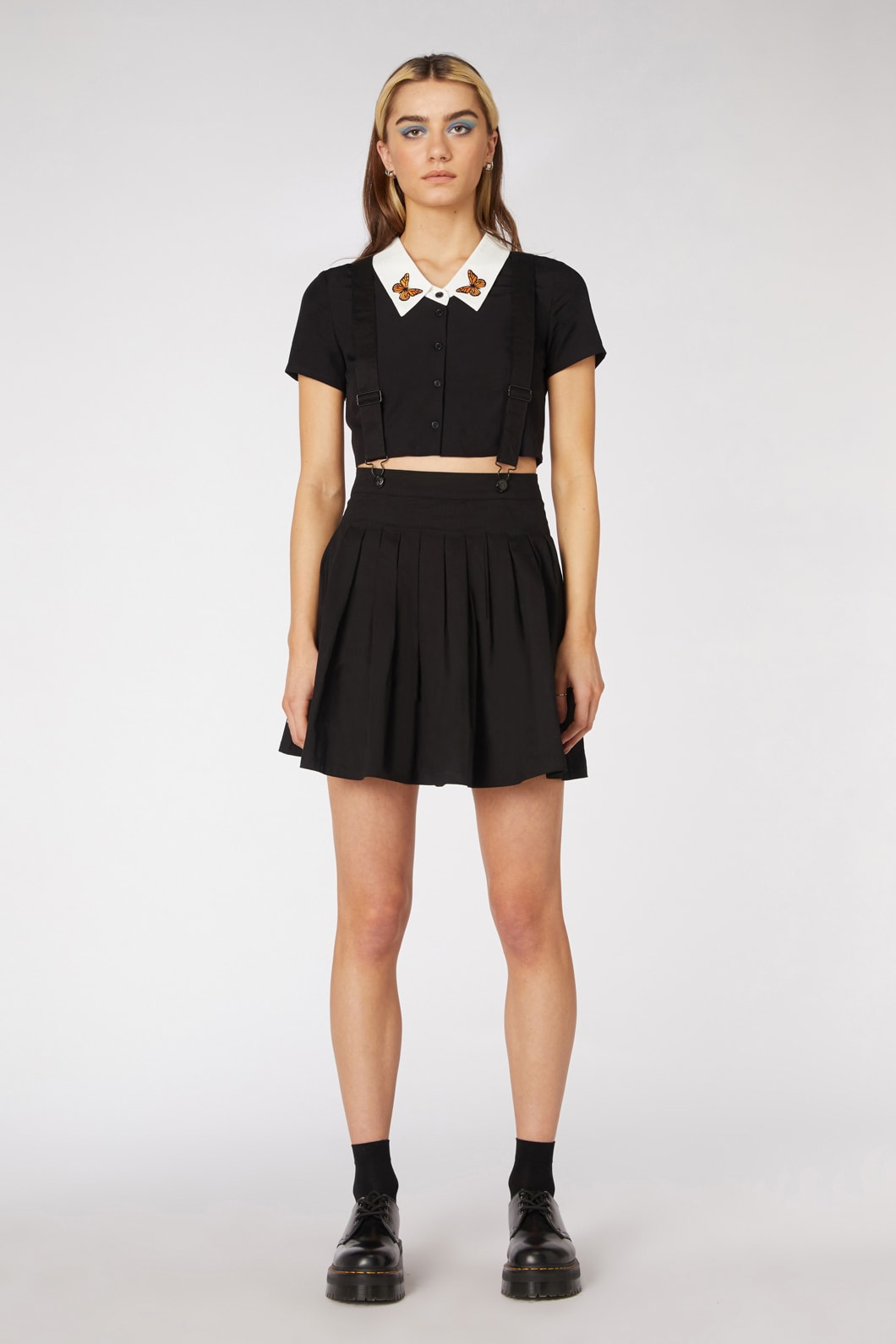 No Rules Pleated Twill Pinafore - Dangerfield