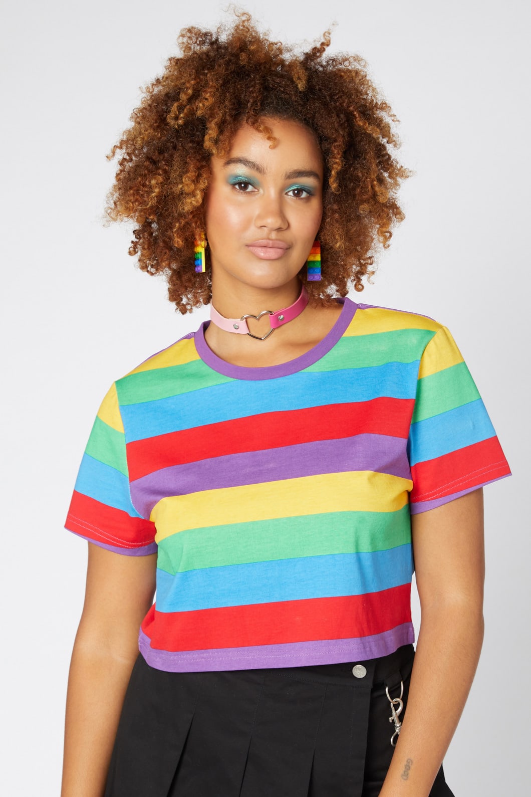Rainbow Stripe Cotton T-Shirt - Dangerfield