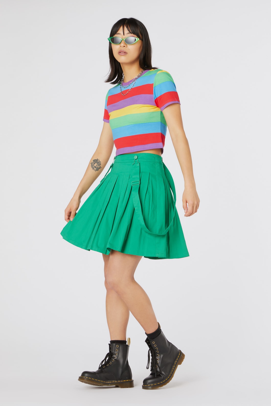 Rainbow Stripe Cotton T-Shirt - Dangerfield
