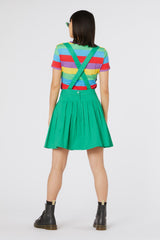 Green Time Out Pleated Twill Pinafore - Dangerfield