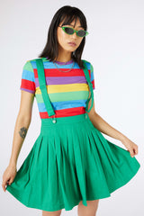 Green Time Out Pleated Twill Pinafore - Dangerfield