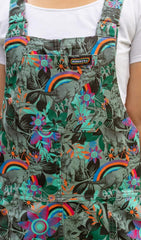 Grey Jurassic Dinosaur Twill Dungarees - Run & Fly (Last Available)