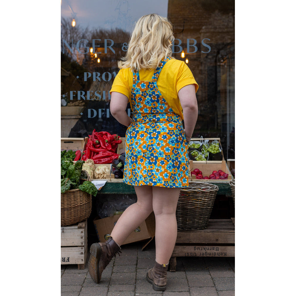 70's Retro Floral Print Pinafore - Run & Fly
