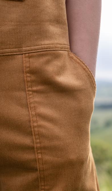Premium Gold Corduroy Dungarees - Run & Fly
