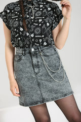 Grey Finn Mini Skirt - Hell Bunny