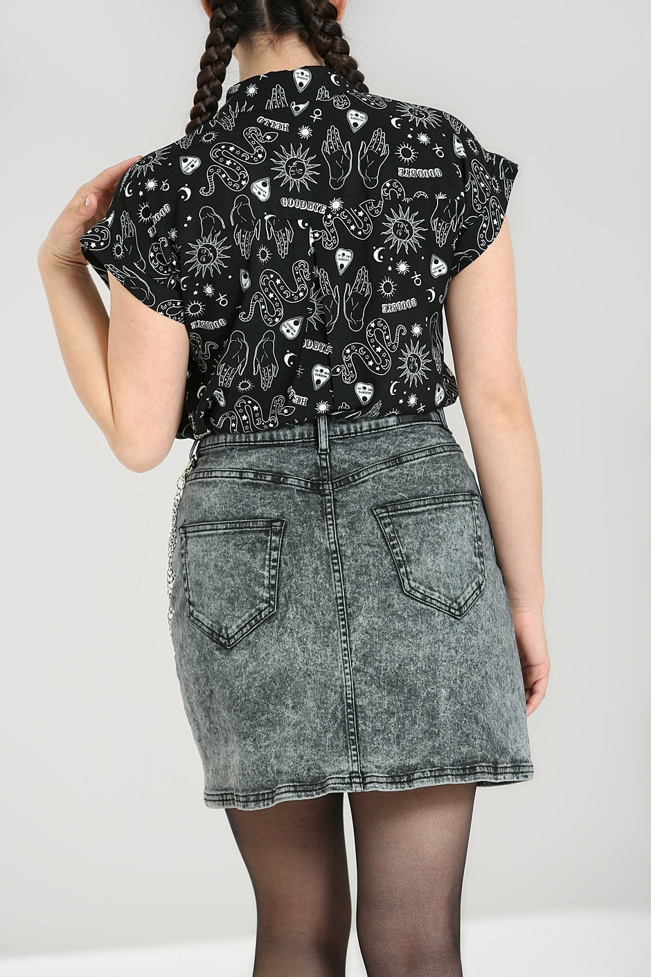 Grey Finn Mini Skirt - Hell Bunny