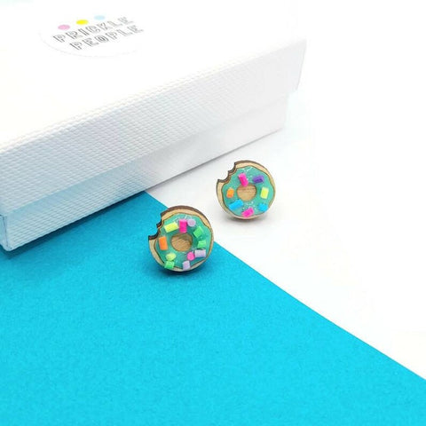 Blue Doughnut Stud Earrings - Prickle People (Last Available)