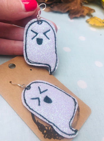Cheeky Ghost Glitter Earrings - Bumblebee Design Treasures (Last Available)