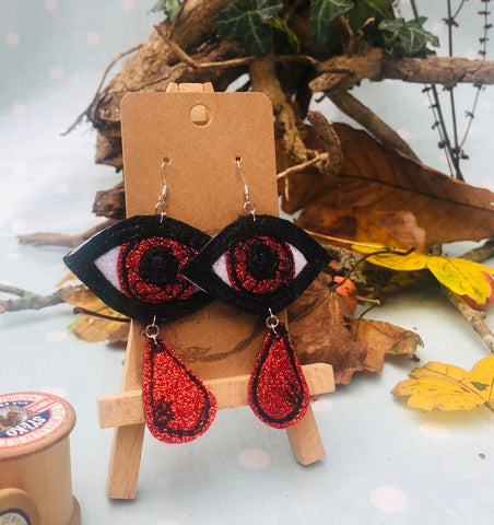 Vampire Eye Glitter Earrings - Bumblebee Design Treasures