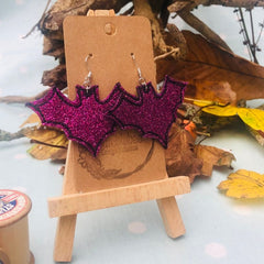 Bat Glitter Earrings - Bumblebee Design Treasures