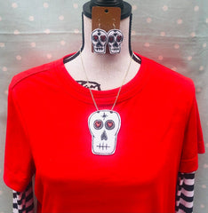 Sugar Skull Glitter Earrings - Bumblebee Design Treasures