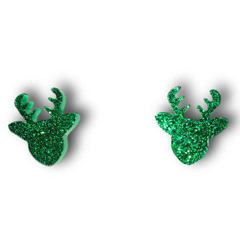 Glitter Reindeer Stud Earrings