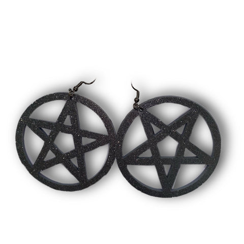 Glitter Pentagram Acrylic Earrings