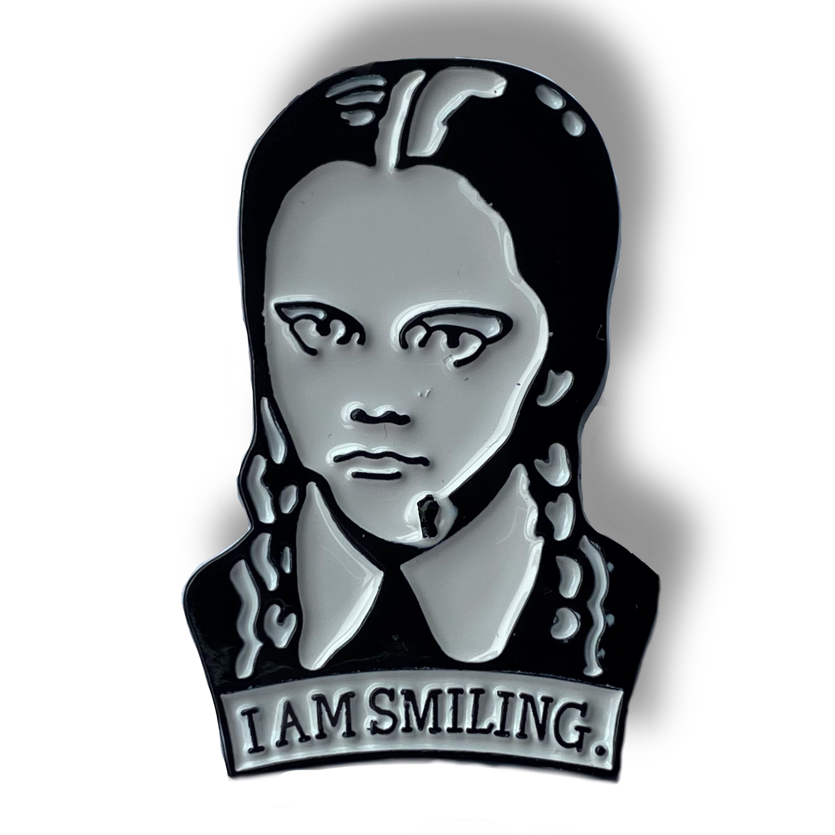 Wednesday Adams I am Smiling Enamel Pin Badge