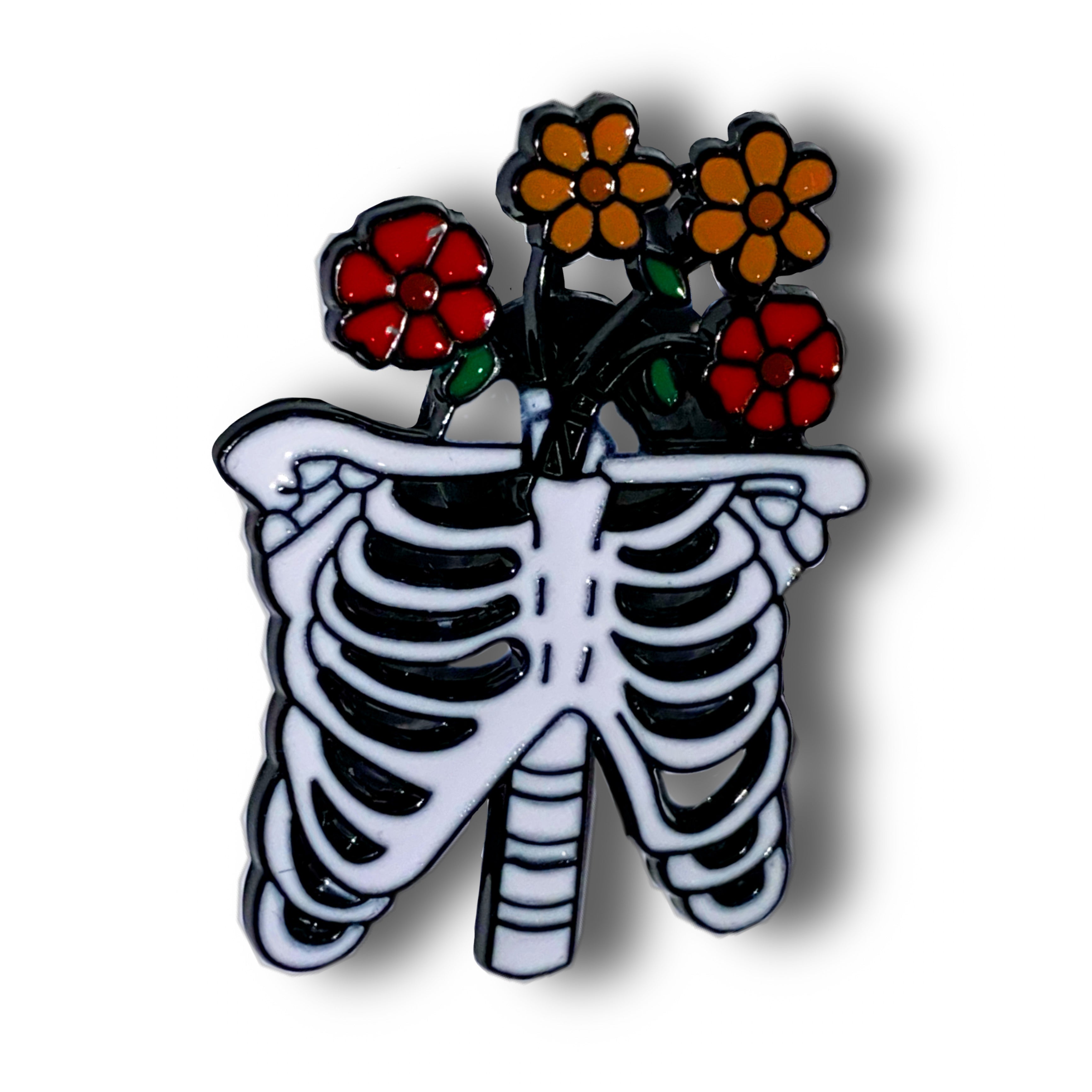 Rib Cage Enamel Pin Badge
