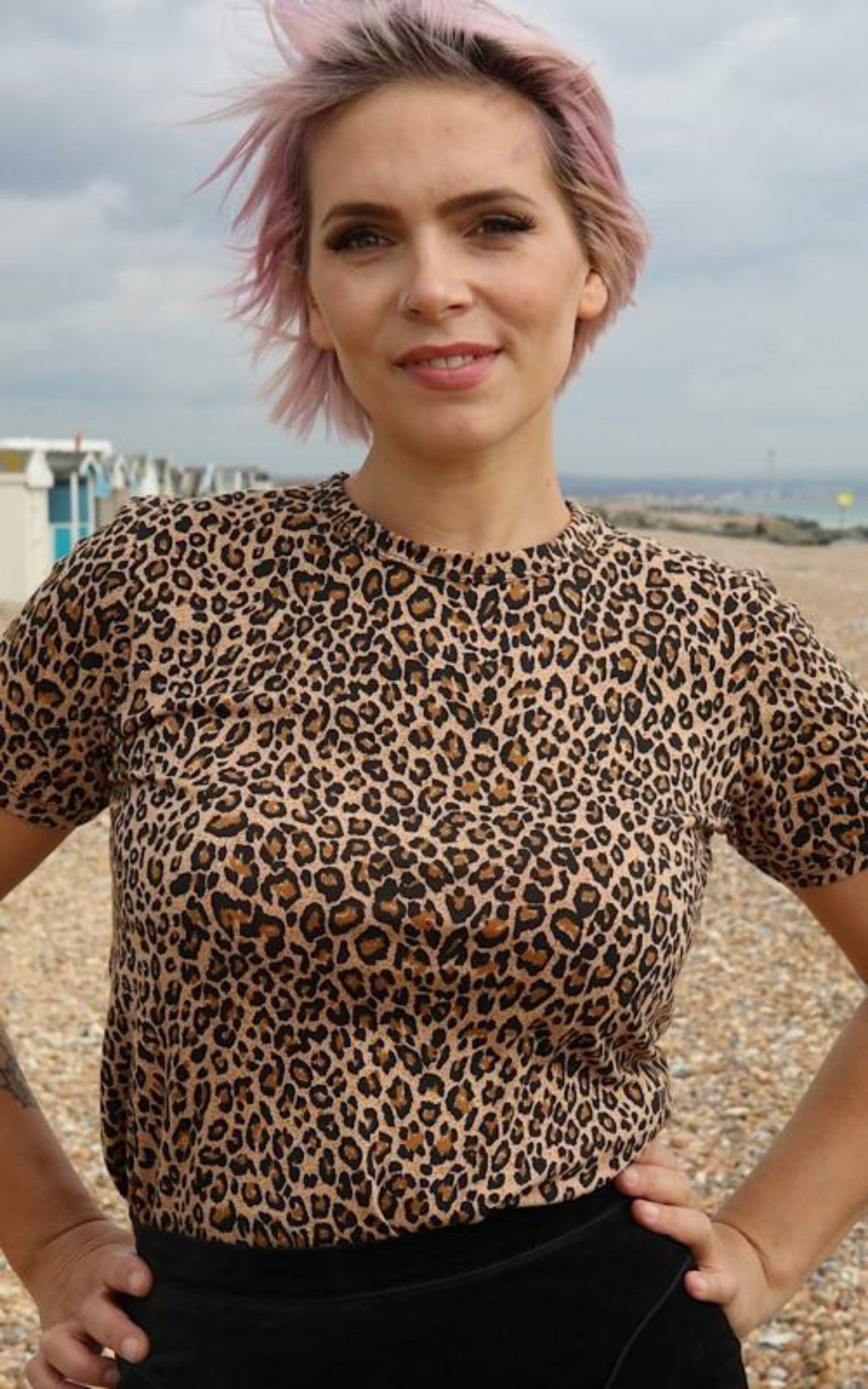 Natural Leopard Print T-Shirt - Run & Fly