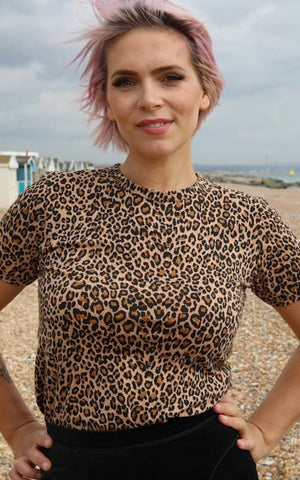 Natural Leopard Print T-Shirt - Run & Fly