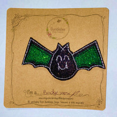 Cheeky Bat Glitter Brooch / Badge - Bumblebee Design Treasures