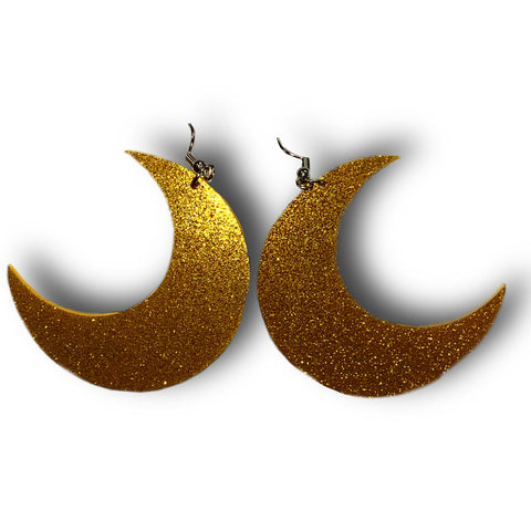 Gold Moon Acrylic Earrings